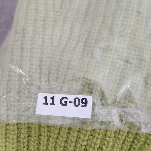 babaà No.22 Cardigan 100% Eco Wool Ribbed Knit Green Button Front Sweater - Picture 14 of 14